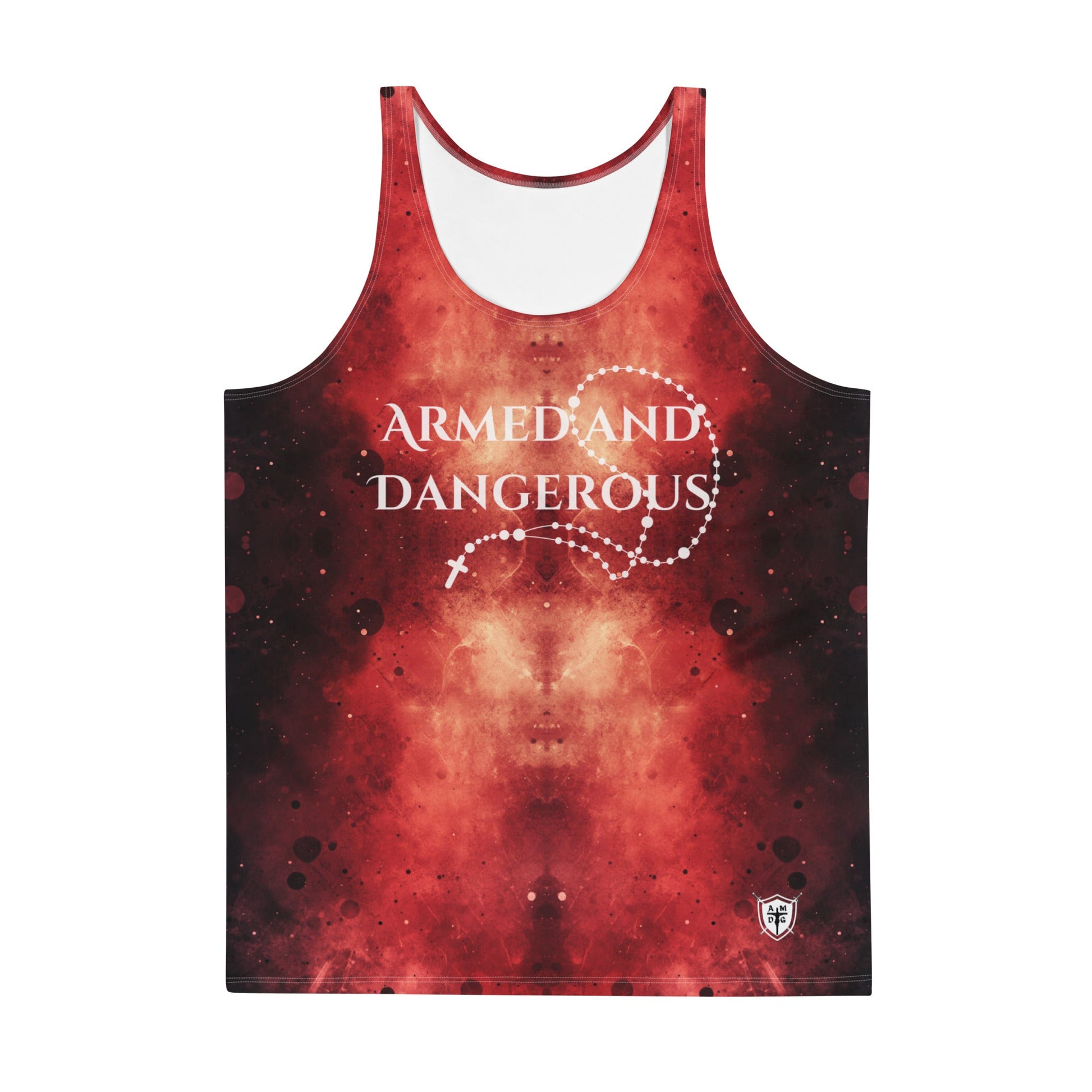 Armed and Dangerous Tank Top Red/Black - AMDG Apparel
